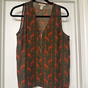 Banana republic, army, green and giraffe tank top size small